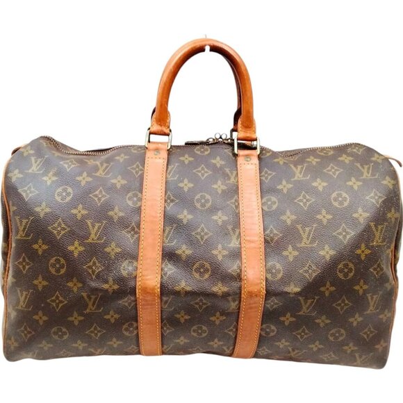 251413BW (X6) Louis Vuitton Travel Bag Keepall 50 Brown Monogram - Picture 1 of 9